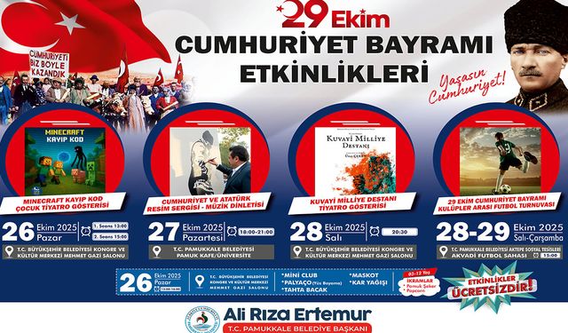 Pamukkale'de Cumhuriyet Coşkusu Dolu Dolu Yaşanacak