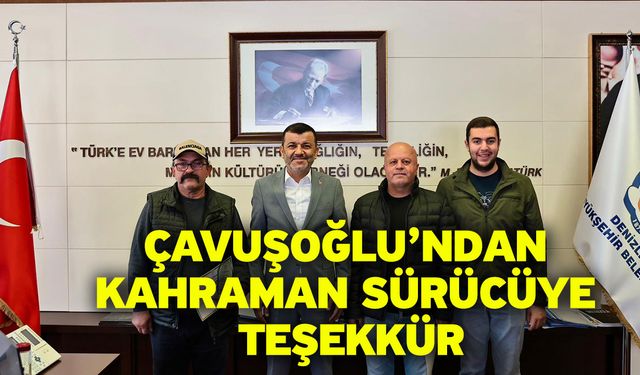 Süt kamyonu şoförü Eşmeli ve işletme sahibi Çetin’e anlamlı teşekkür