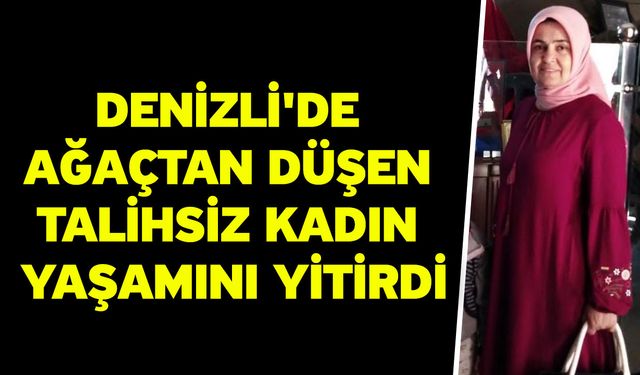 Denizli'de ağaçtan düşen talihsiz kadın yaşamını yitirdi