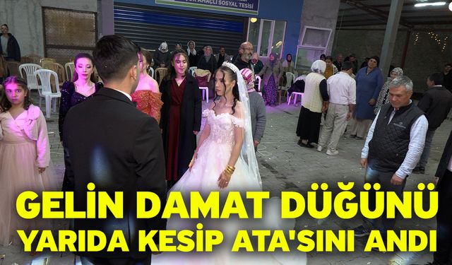 Gelin damat düğünü yarıda kesip Ata'sını andı
