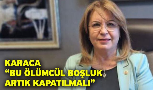 Karaca “Bu Ölümcül Boşluk Artık Kapatılmalı”