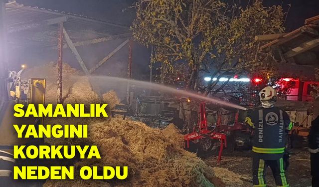 Samanlık yangını korkuya neden oldu