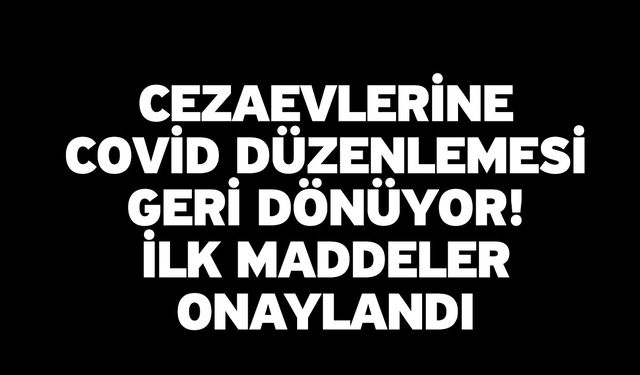 Cezaevlerine Covid Düzenlemesi Geri Dönüyor! İlk Maddeler Onaylandı