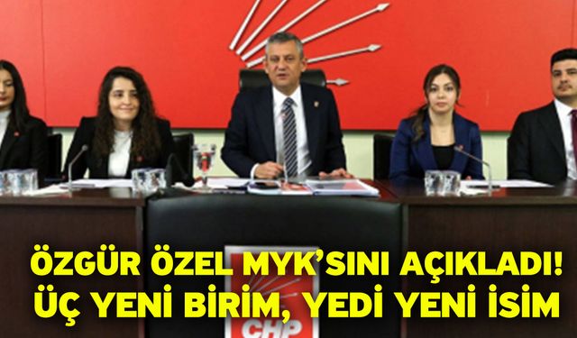 Özgür Özel MYK’sını Açıkladı: Üç Yeni Birim, Yedi Yeni İsim