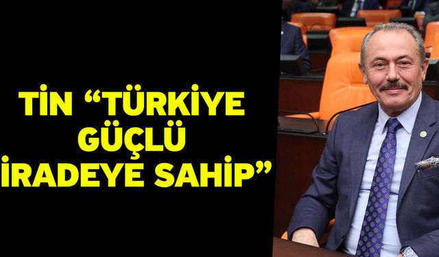 Tin “Türkiye güçlü iradeye sahip”