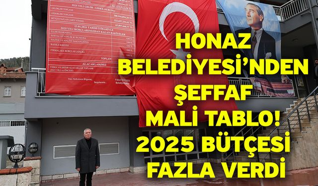 Honaz Belediyesi’nden şeffaf mali tablo! 2025 bütçesi fazla verdi