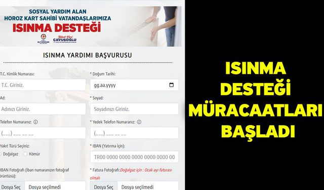 Isınma desteği müracaatları başladı