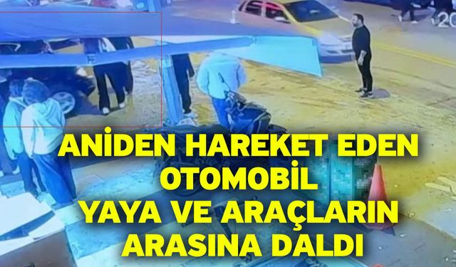 Kontrolden çıkan otomobil yayaya çarptı, o anlar kamerada