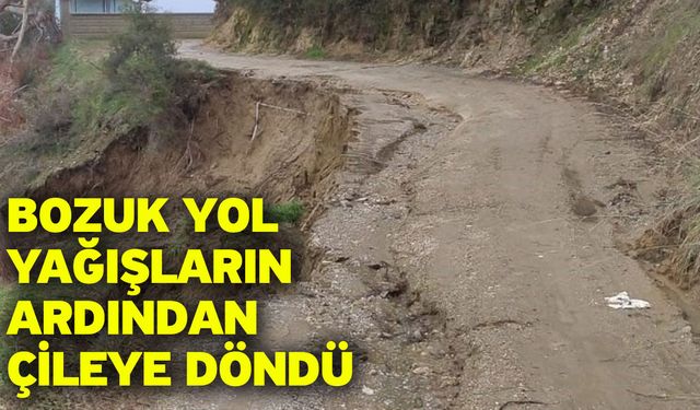 Bozuk yol yağışların ardından çileye döndü