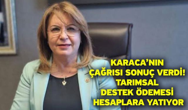 Karaca’nın Çağrısı Sonuç Verdi! 129 Milyon TL’lik Tarımsal Destek Ödemesi Hesaplara Yatıyor