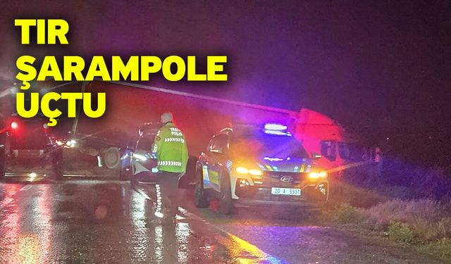 Tır şarampole uçtu