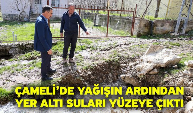 Çameli’de Yağışın Ardından Yer Altı Suları Yüzeye Çıktı