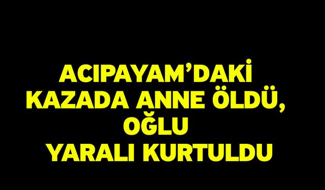 Acıpayam’daki kazada anne öldü, oğlu yaralı kurtuldu