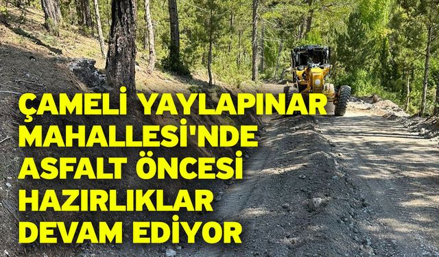 Çameli Yaylapınar Mahallesi'nde asfalt öncesi hazırlıklar devam ediyor