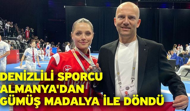 Denizlili sporcu Almanya'dan gümüş madalya ile döndü