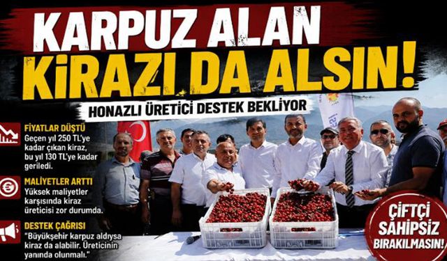 Honaz'da kiraz üreticisi isyanda "Karpuz alan, kirazı da alır"