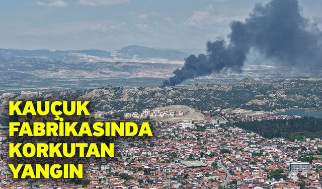 Kauçuk fabrikasında korkutan yangın