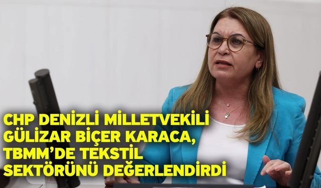 CHP Denizli Milletvekili Gülizar Biçer Karaca, TBMM’de Tekstil Sektörünü Değerlendirdi