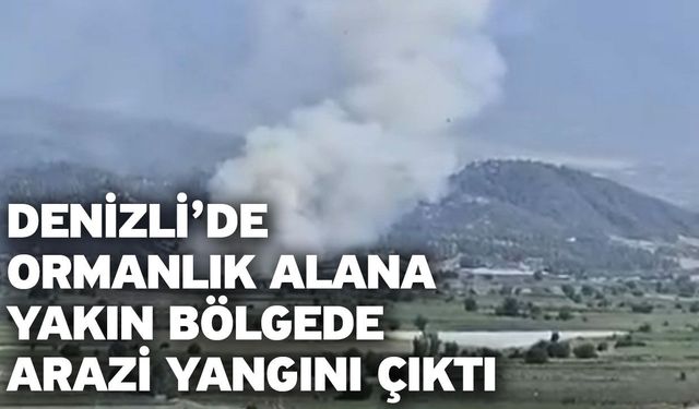 Denizli’de ormanlık alana yakın bölgede arazi yangını çıktı