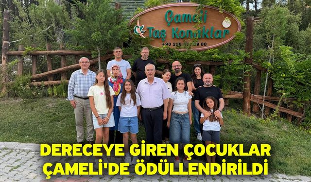 Dereceye giren çocuklar Çameli'de ödüllendirildi