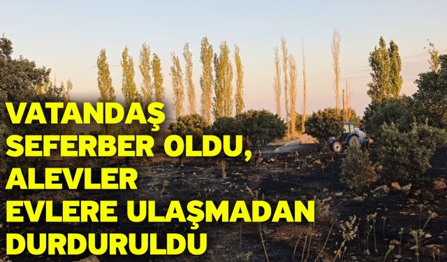 Vatandaş seferber oldu, alevler evlere ulaşmadan durduruldu