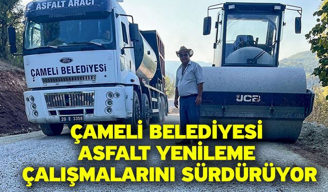 Çameli Belediyesi asfalt yenileme çalışmalarını sürdürüyor