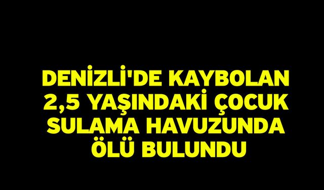 Denizli'de Kaybolan 2,5 Yaşındaki Çocuk Sulama Havuzunda Ölü Bulundu