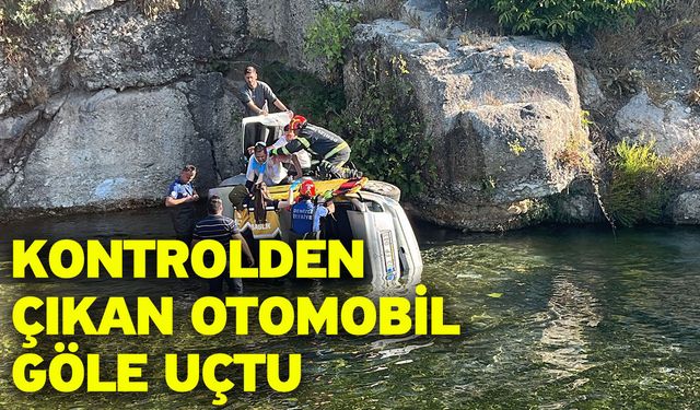 Kontrolden Çıkan Otomobil Göle Uçtu