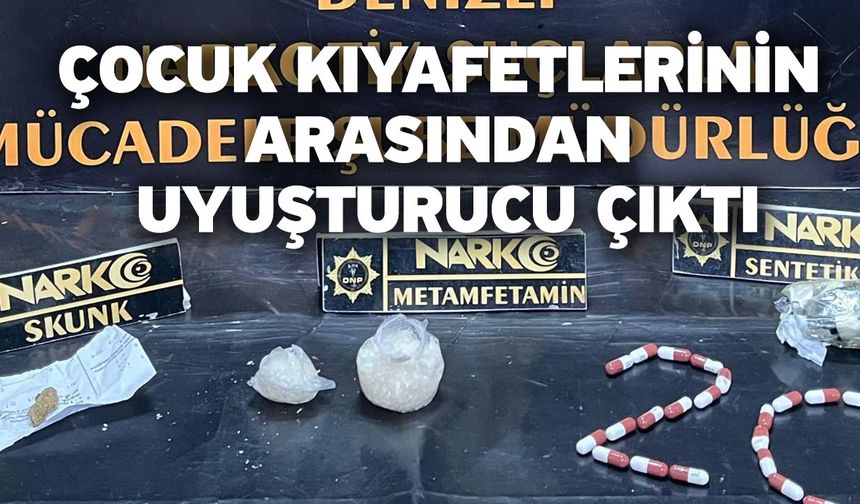 Çocuk kıyafetlerinin arasından uyuşturucu çıktı