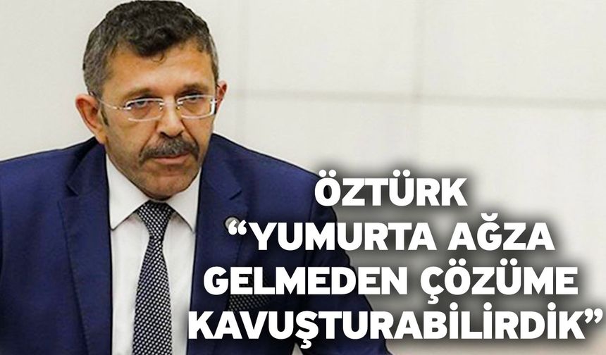 Öztürk “Yumurta ağza gelmeden çözüme kavuşturabilirdik”