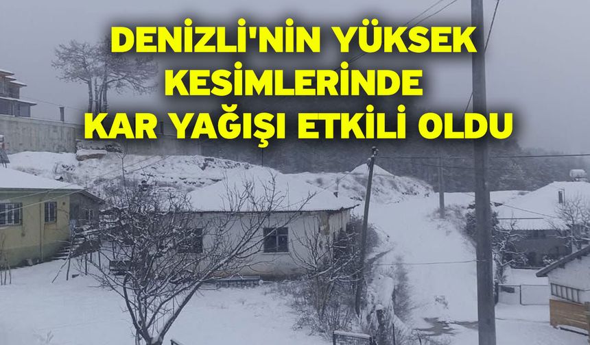 Denizli'nin yüksek kesimlerinde kar yağışı etkili oldu