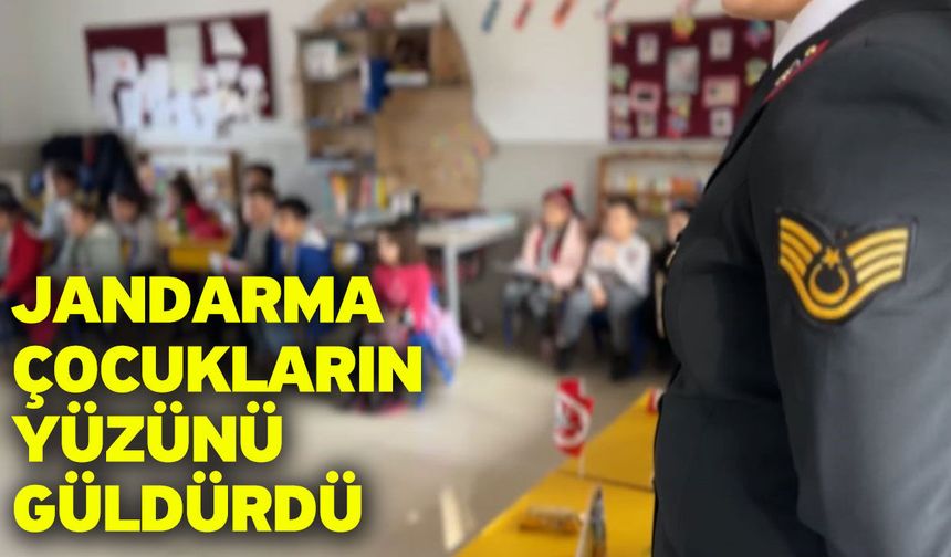 Jandarma çocukların yüzünü güldürdü