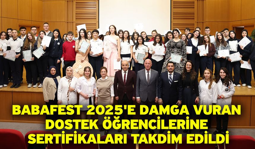 BabaFest 2025'e damga vuran DOSTEK öğrencilerine sertifikaları takdim edildi