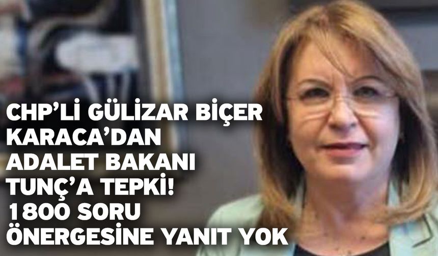 CHP’li Gülizar Biçer Karaca’dan Adalet Bakanı Tunç’a Tepki! 1800 Soru Önergesine Yanıt Yok