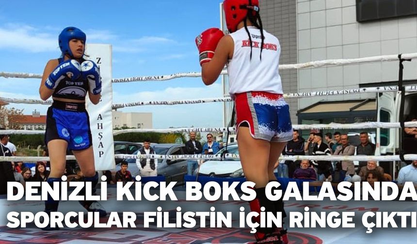 Denizli Kick Boks Galasında sporcular Filistin için ringe çıktı