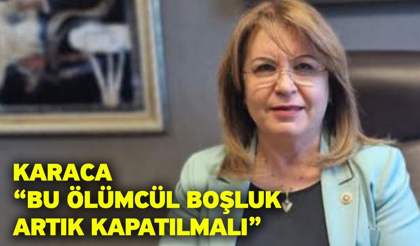 Karaca “Bu Ölümcül Boşluk Artık Kapatılmalı”