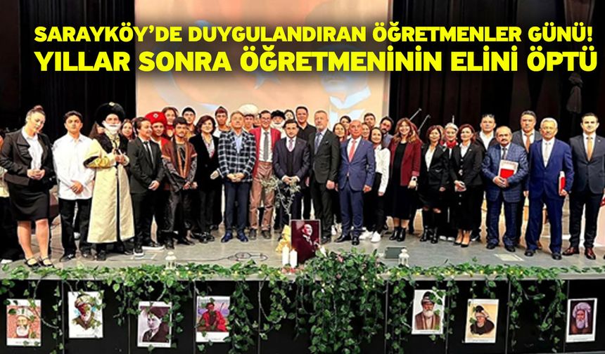 Sarayköy’de Duygulandıran Öğretmenler Günü! Kaymakam Pendik, Yıllar Sonra Öğretmeninin Elini Öptü