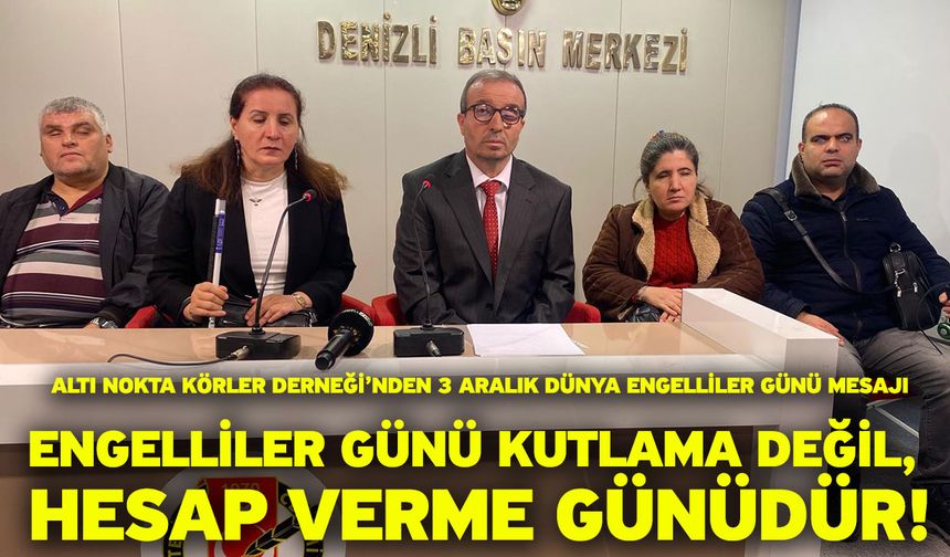 Altı Nokta Körler Derneği’nden 3 Aralık Dünya Engelliler Günü Mesajı