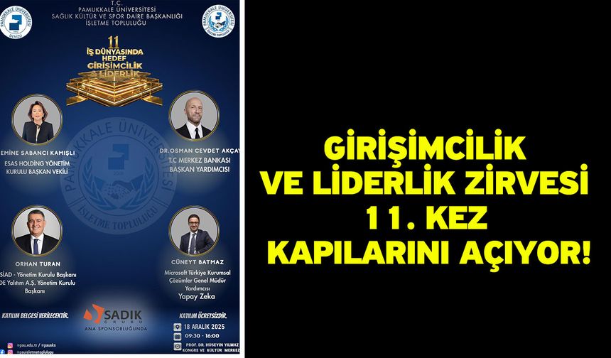 Girişimcilik ve Liderlik Zirvesi 11. Kez Kapılarını Açıyor!