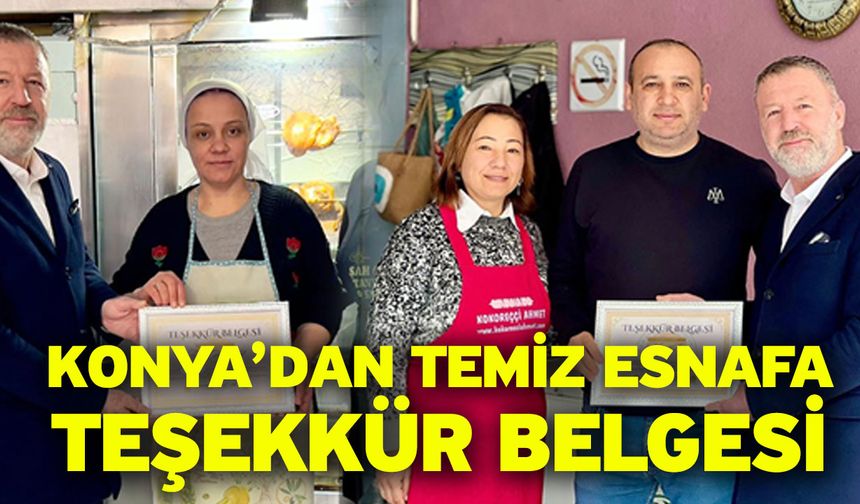 Konya’dan Temiz Esnafa Teşekkür Belgesi