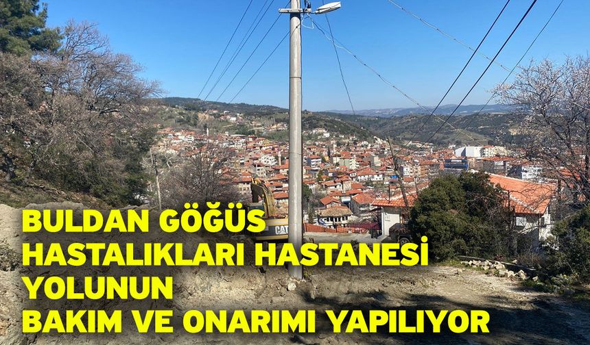 Buldan Göğüs Hastalıkları Hastanesi yolunun bakım ve onarımı yapılıyor