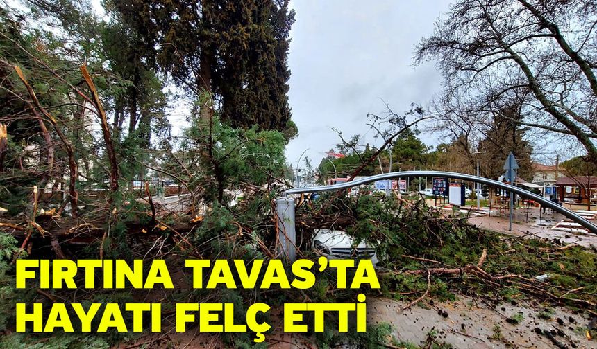 Fırtına Tavas’ta hayatı felç etti