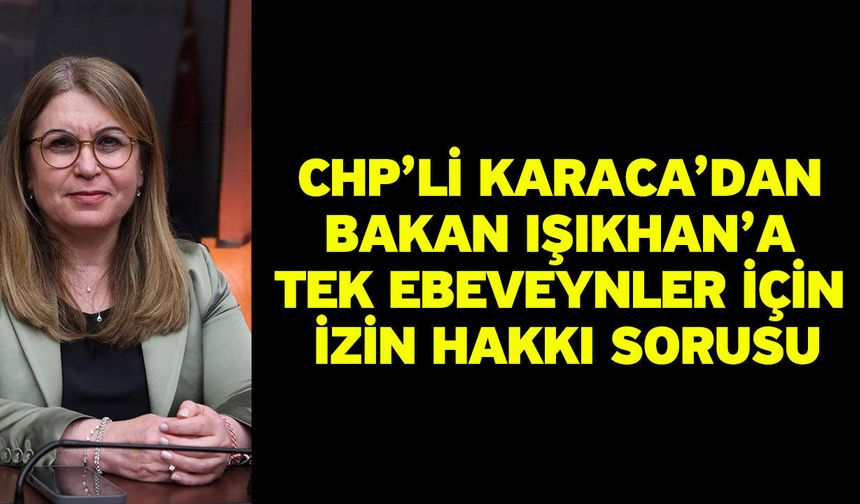 CHP’li Karaca’dan Bakan Işıkhan’a Tek Ebeveynler İçin İzin Hakkı Sorusu