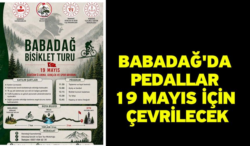 Babadağ'da Pedallar 19 Mayıs İçin Çevrilecek