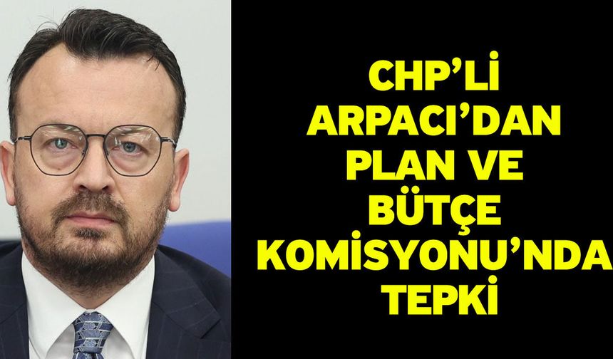 CHP’li Arpacı’dan Plan ve Bütçe Komisyonu’nda Tepki: “Sanayici Gidiyor, Siz Hâlâ Hayal Görüyorsunuz”