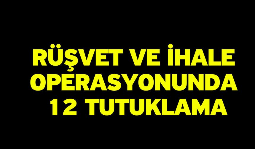 Rüşvet ve ihale operasyonunda 12 tutuklama
