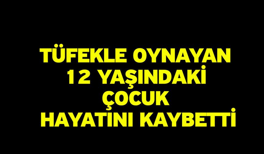 Tüfekle oynayan 12 yaşındaki çocuk hayatını kaybetti