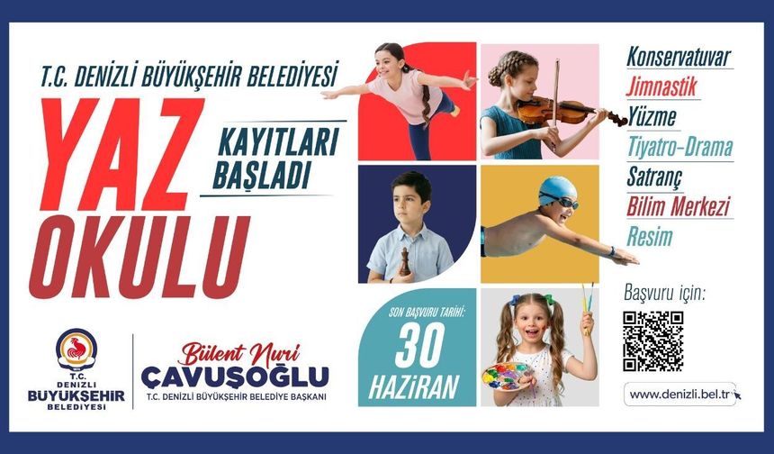 Denizli Büyükşehir Belediyesi Yaz Okulu kayıtları başladı