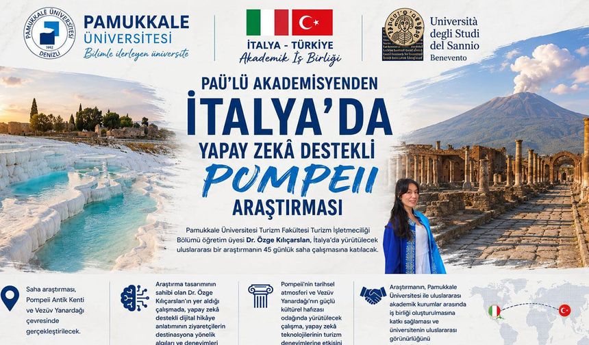 PAÜ’lü Akademisyenden İtalya’da Yapay Zekâ Destekli Pompeii Araştırması