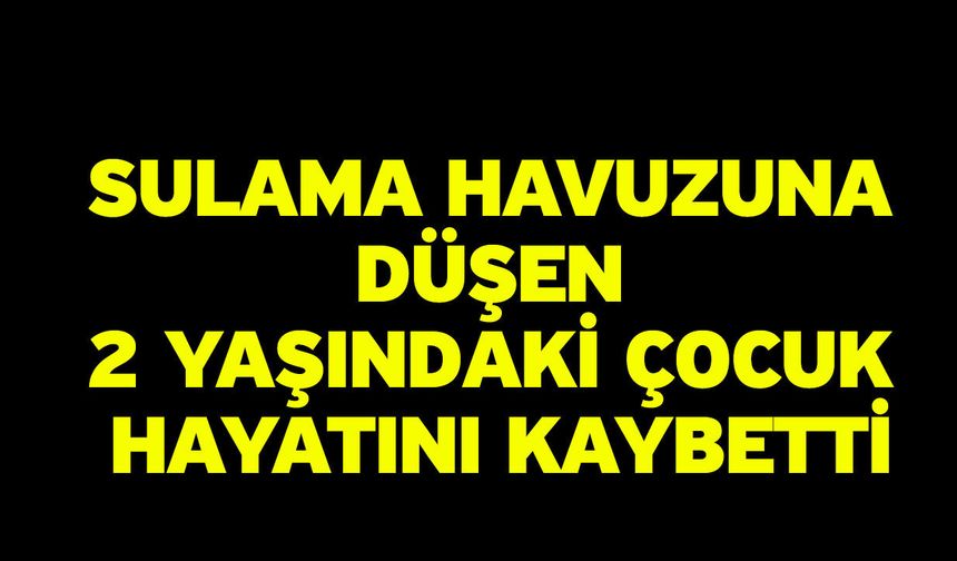 Sulama Havuzuna Düşen 2 Yaşındaki Çocuk Hayatını Kaybetti